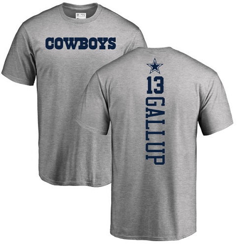 Men Dallas Cowboys Ash Michael Gallup Backer #13 Nike NFL T Shirt->nfl t-shirts->Sports Accessory